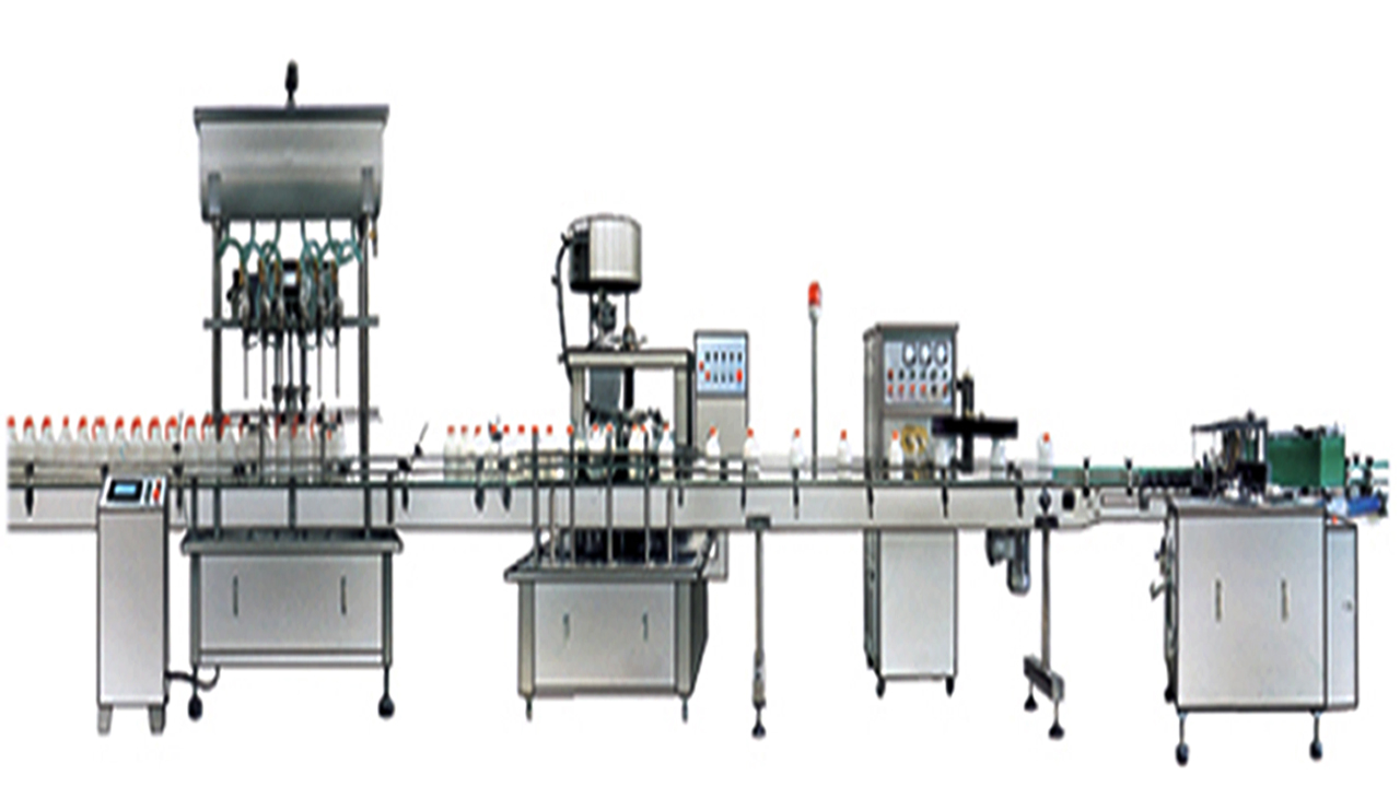 fully automatic production line filling capping sealing Linienfüllung, Verschließen, Induktionsversiegelung.jpg