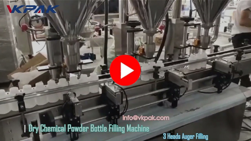 Automatische Dreikopf-Pulverflaschen-Abfüllmaschine