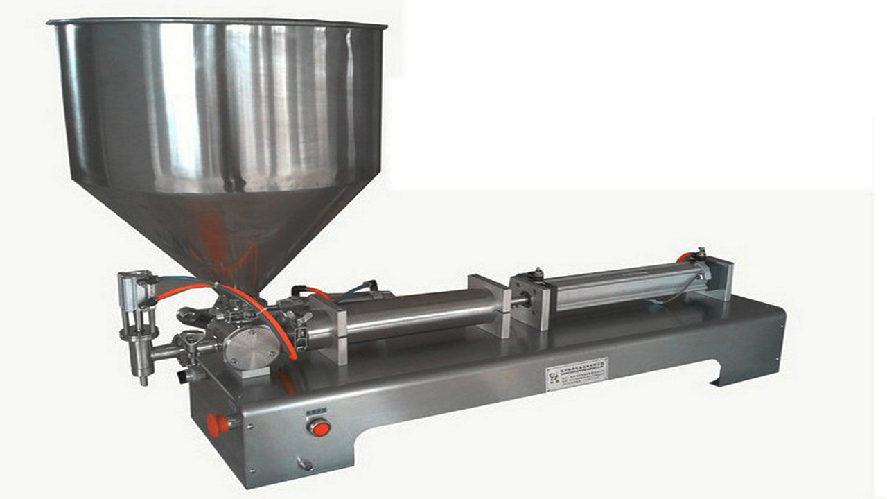 liquid filler semi automatic vertikaler Trichter für horizontale Abfüllmaschine.jpg