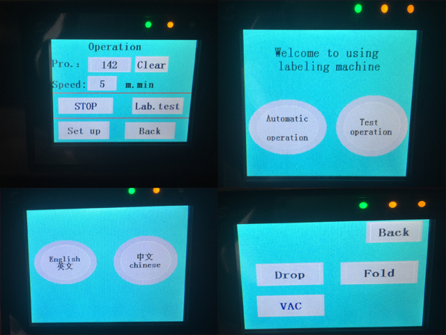 Kontrollschild im Bildschirm zur Kennzeichnung der Bedienung von Maschinen