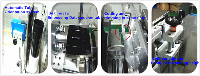 Ultrasound sealing machine for tubes Ultraschall-Tubenversiegler